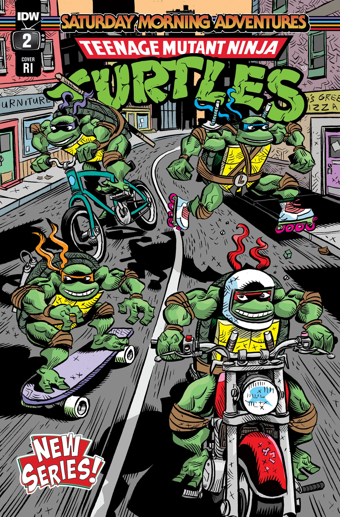 Teenage Mutant Ninja Turtles: Saturday Morning Adventures (2023-) #2 Variant Ri (10) (Lawson)