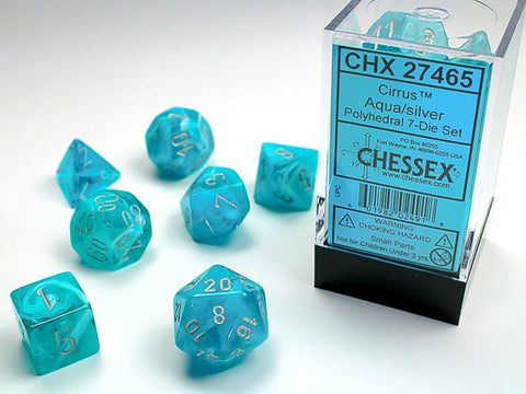 Chessex Dice - Cirrus - Aqua/Silver