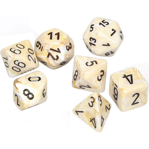 Chessex Dice - Marble - Ivory/Black