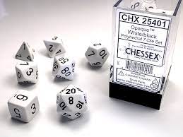 Chessex Dice - Opaque - White/Black