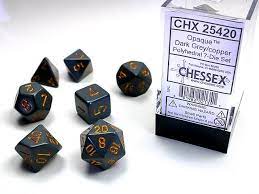 Chessex Dice - Opaque - Dark Grey/Copper