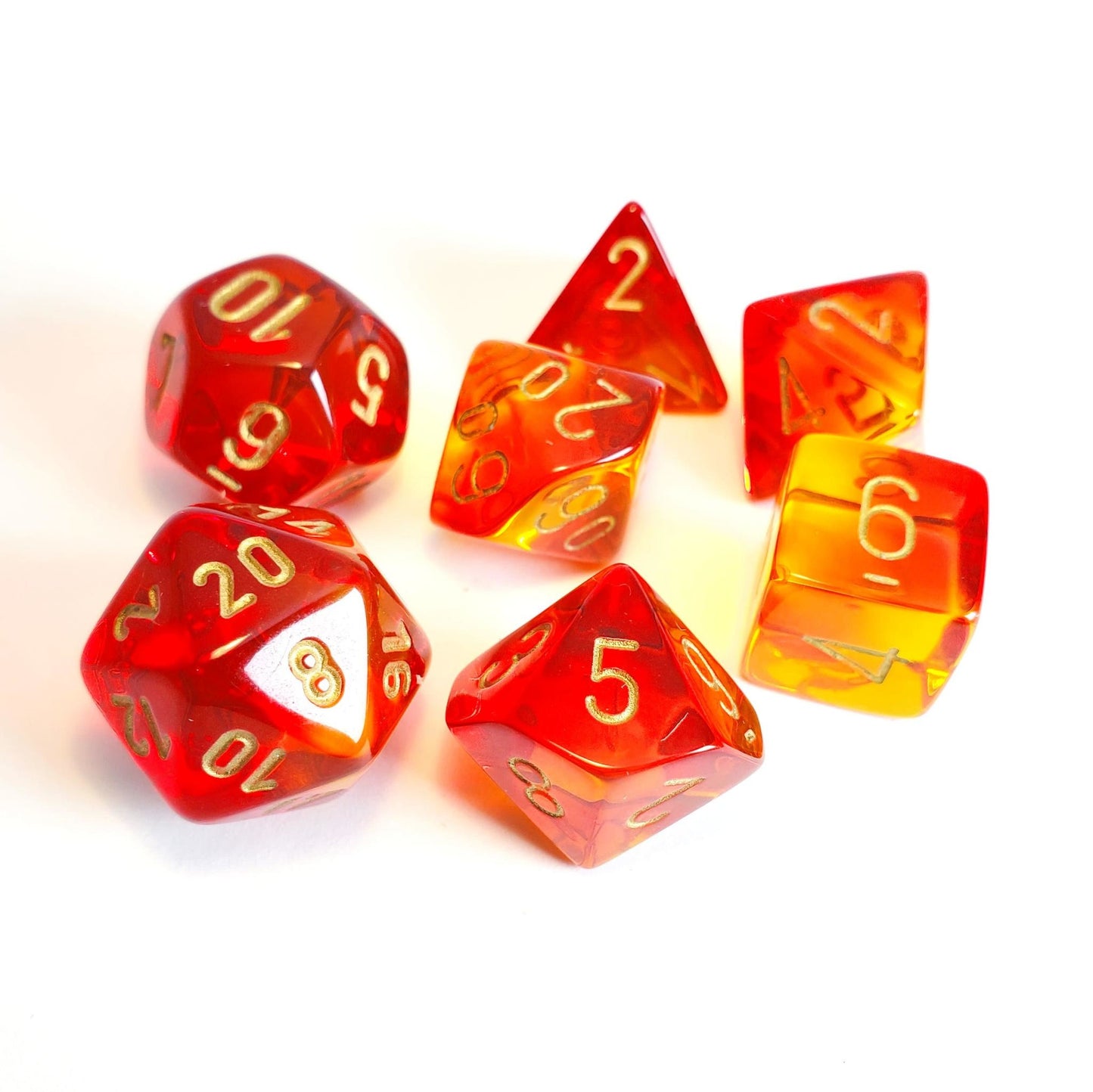 Chessex Dice - Gemini Translucent - Red-Yellow/Gold