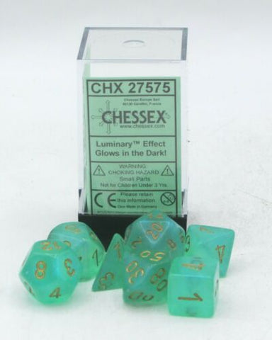 Chessex Dice - Luminary Borealis - Light Green/Gold